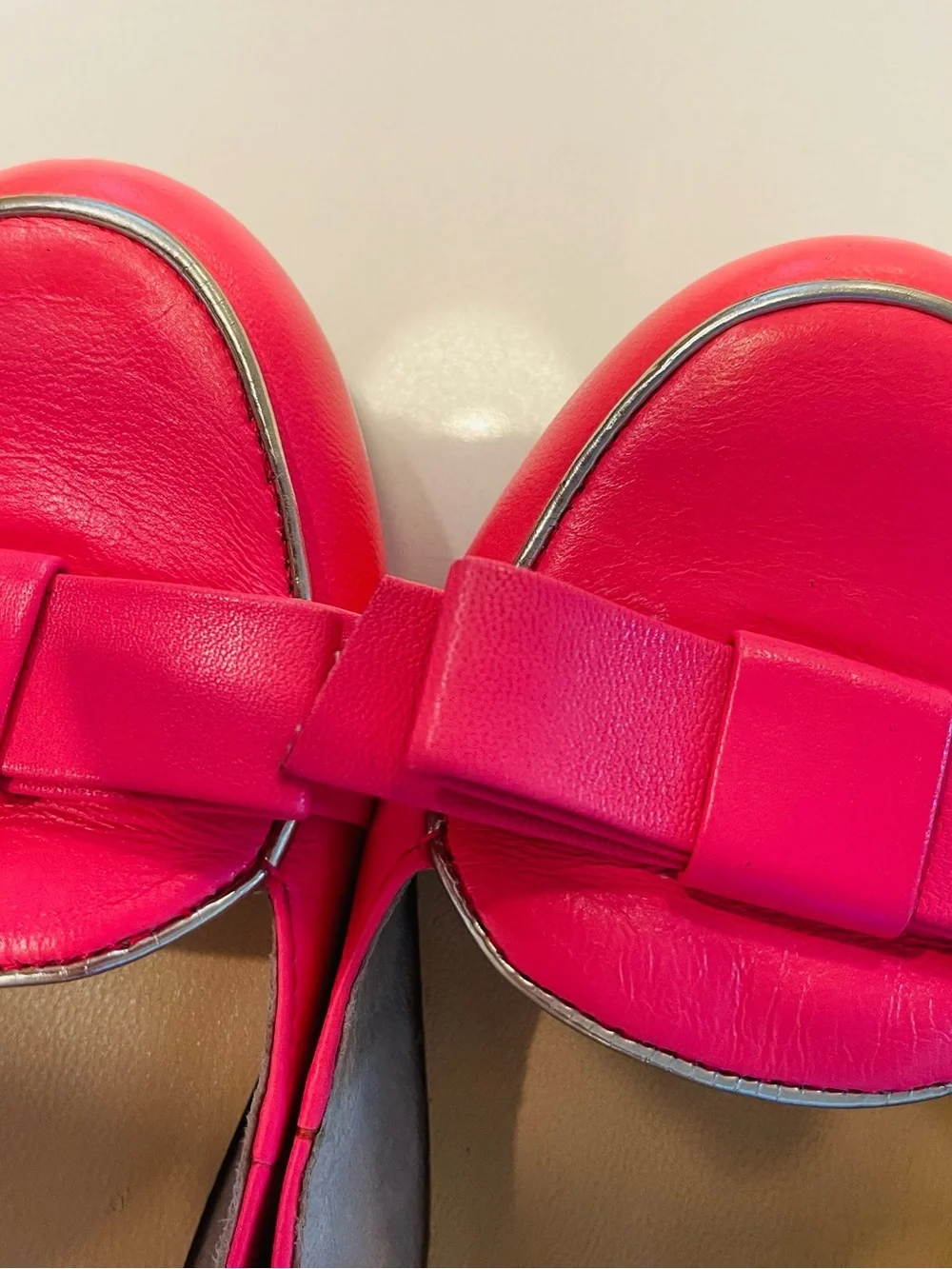 Kate Spade Pink Bow Leather Flats